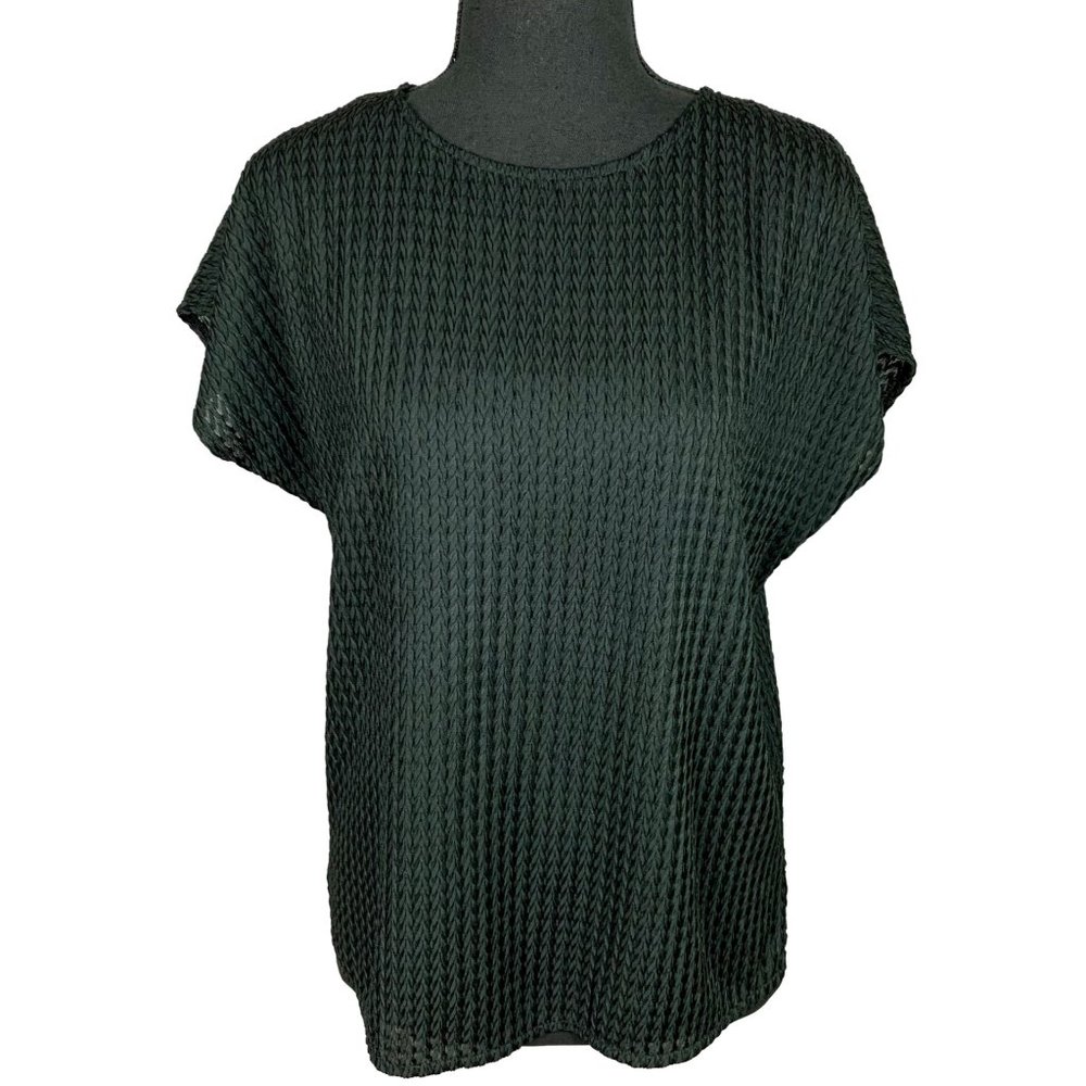 VINTAGE 80s Cap Sleeve Ribbed Top by T.R. Bentley